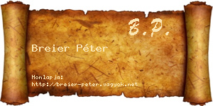 Breier Péter névjegykártya