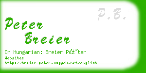 peter breier business card